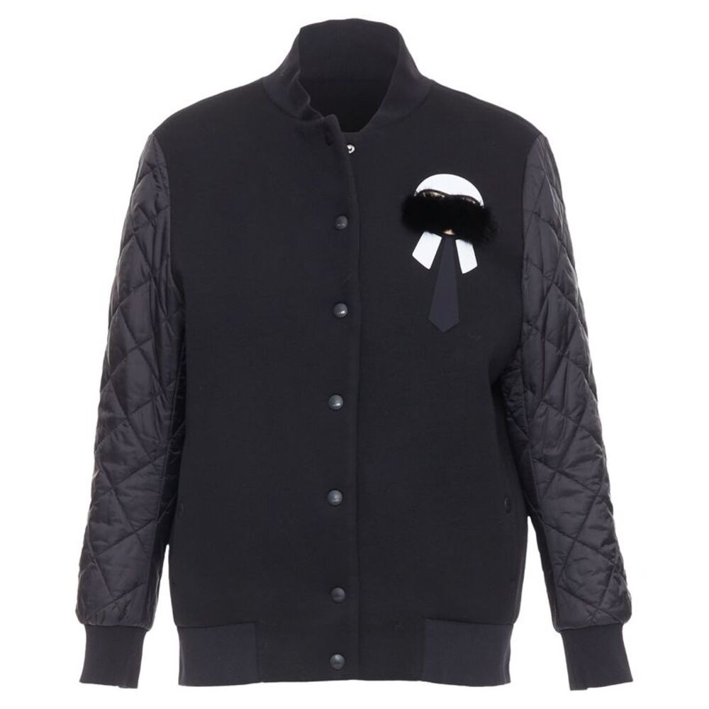 Fendi Fur Trim Quilted Bomber Jacket